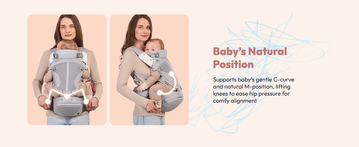 Certified ergonomic M-shape baby carrier seat design for Brazil wholesale import market