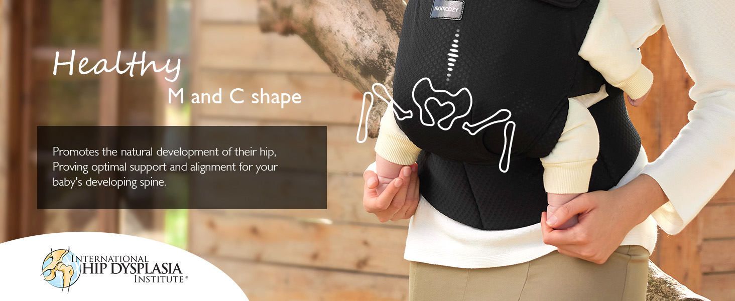Detailed graphic breakdown of 3-in-1 convertible baby carrier with detachable hip seat and neck support